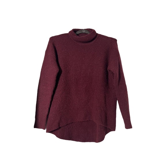 Madewell wool blend sweater size small turtleneck maroon - Picture 1 of 7